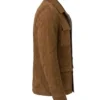 Mens Slim Fit Brown Suede Jacket