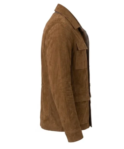 Mens Slim Fit Brown Suede Jacket