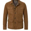 Mens Slim Fit Brown Suede Leather Jacket