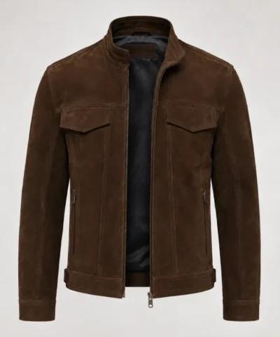 Mens Slim Fit Suede Jacket