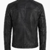 Mens Washed Distressed Cafe Racer Leather Jacket
