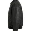 Mens Waxed Leather Oversized Bomber Drop Shoulder Jacket