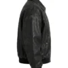 Mens Waxed Oversized Black Bomber Drop Shoulder Jacket