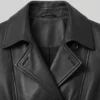 Moonlight Leather Trench Black Coat with Belt For Womens