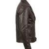 Noah Brown Leather Biker Full Zip Jacket
