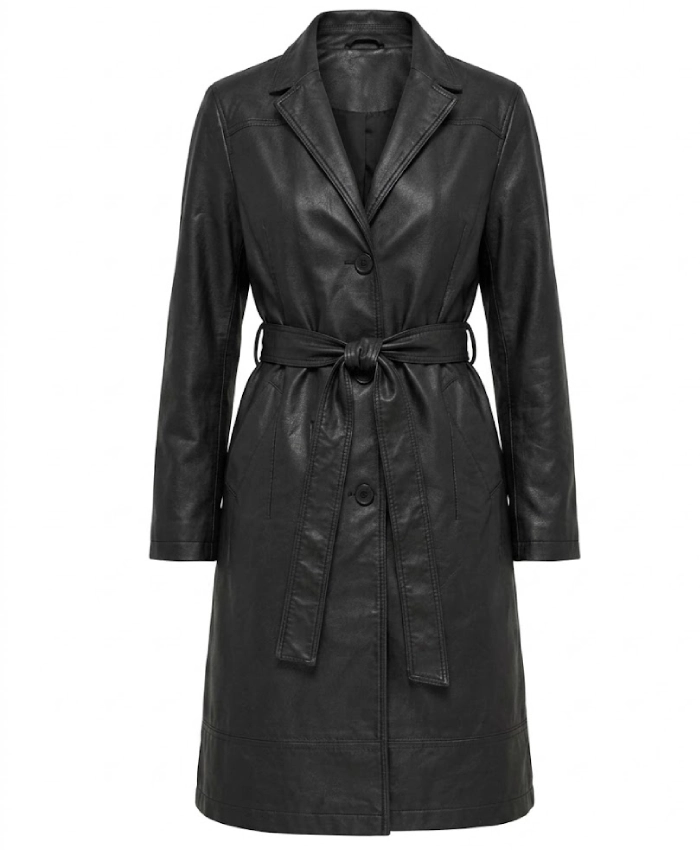 Noise Luna Black Trench Belted Coat Women