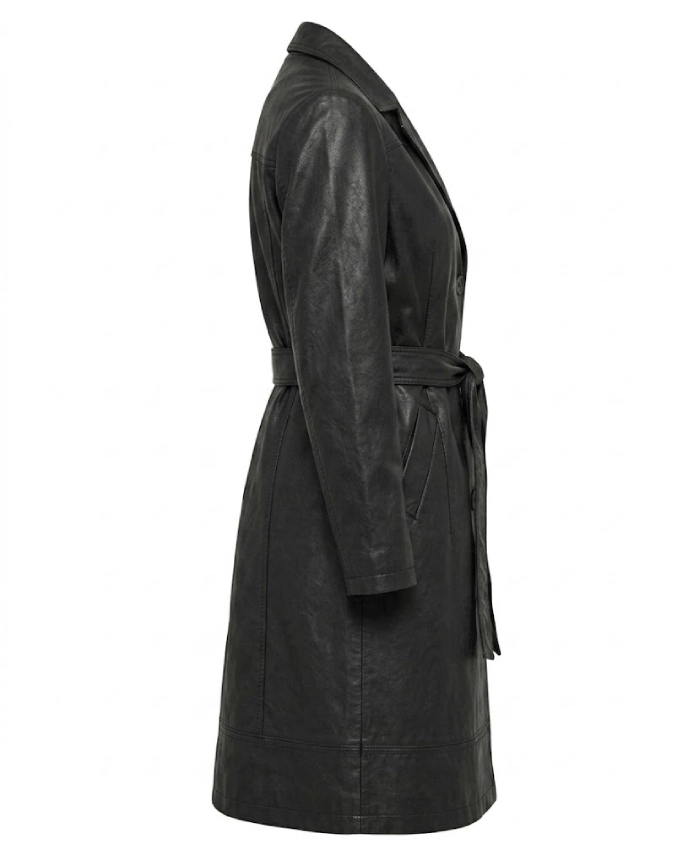 Noise Luna Black Trench Belted Coat
