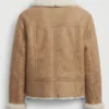 Nymeria Tan Shearling Full Zip Jacket 
