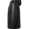 Onyx Black Hooded Leather Jacket