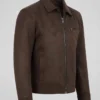 Premium Chocolate Brown Suede Trucker Jacket