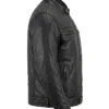 Quilted Cafe Racer Black Biker Jacket