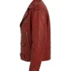 Red Biker Oversized Leather Jacket