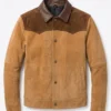 Scully Mens Burnished Suede Color Block Jacket