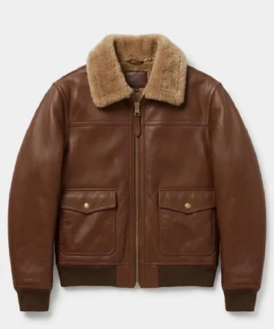 Shop Calista Brown Leather Jacket
