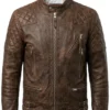 Shop Mens Vintage Distressed Brown Leather Motorcycle Jacket
