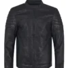 Shop Now Mens Black Leather Quilted Shoulder Biker Jacket