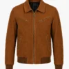 Shop Now Tomchi Tan Suede Leather Jacket