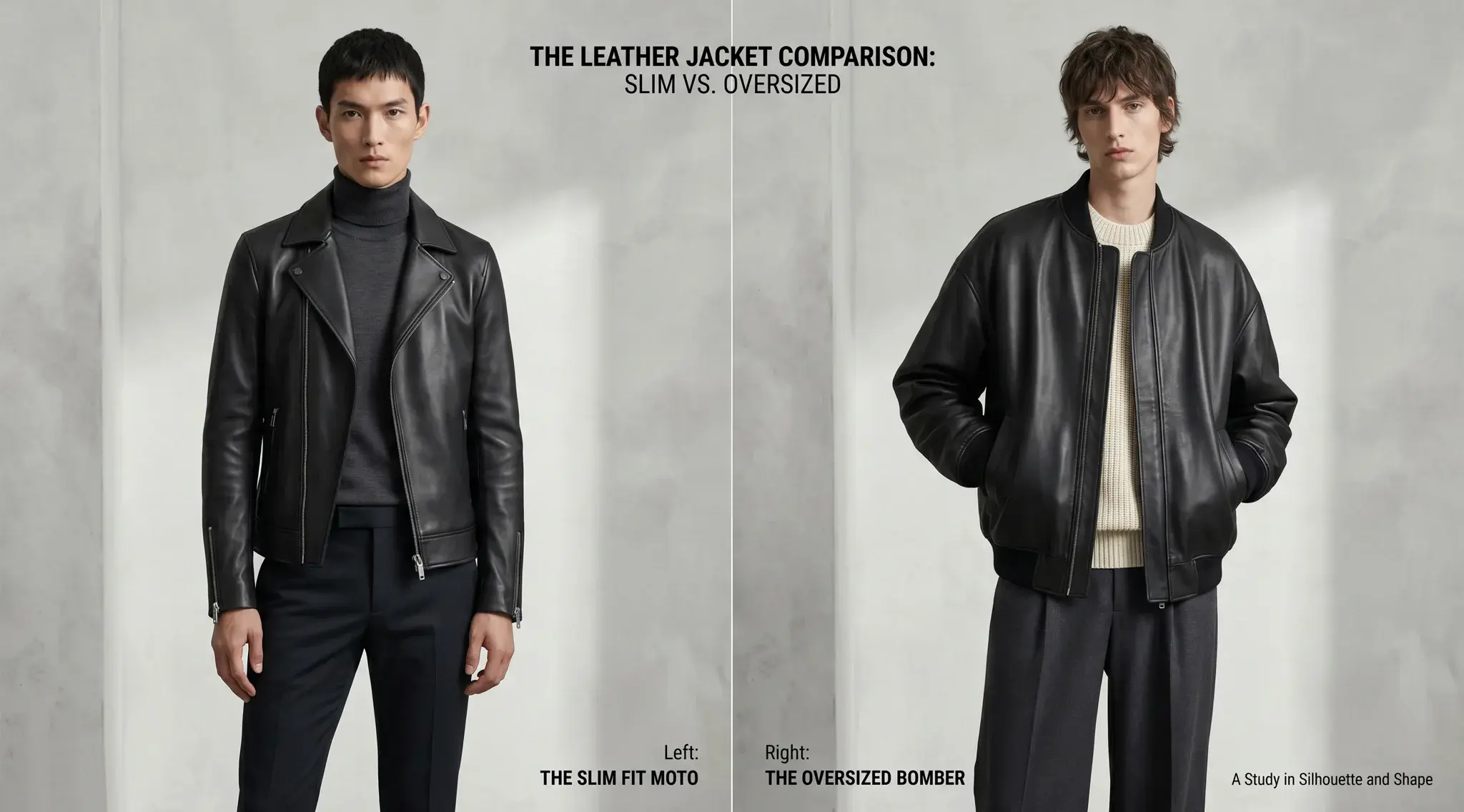 Slim Fit vs Oversized Leather Jackets