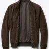 Sven Mocha Suede Bomber Jacket