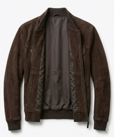 Sven Mocha Suede Bomber Jacket