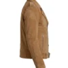 Tan Real Suede Biker Jacket