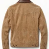 Tan Suede Jacket with Real Leather Detail