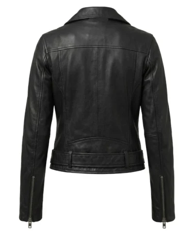Vyxen Cropped Biker Leather Jacket