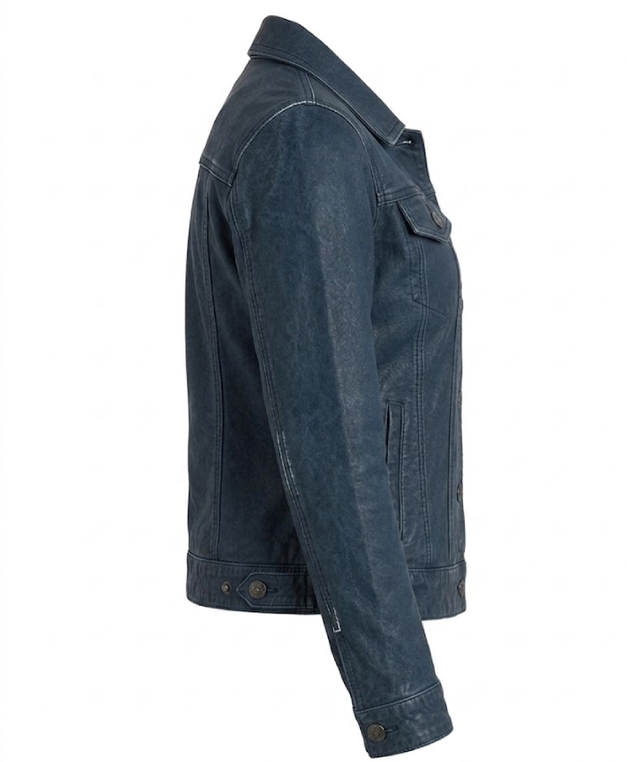 Washed Harrington Leather Jacket
