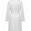 White Belted Leather Coat For Sale