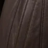 Women Alexis Brown Single Breasted Leather Coat