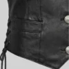 Women Black Biker Leather Vest