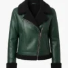 Womens B3 Aviator Green Shearling Jacket