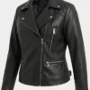 Womens Black Biker Leather Jacket
