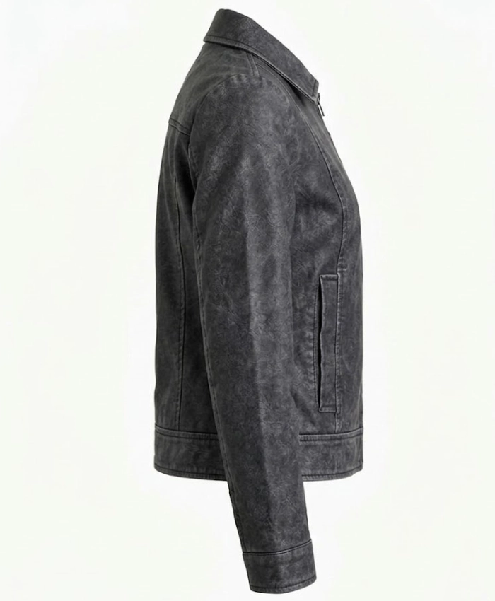 Womens Black Harrington Jacket Vintage Washed