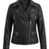 Womens Black Quilted Leather Jacket