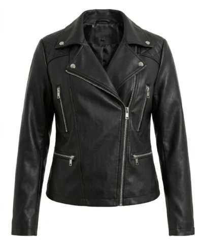 Womens Black Quilted Leather Jacket