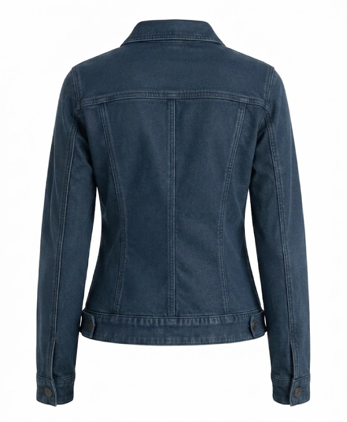 Womens Blue Washed Harrington Jacket