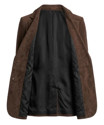 Womens Brown Suede Blazer
