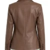 Womens Brown Two Button Blazer