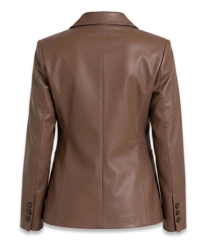 Womens Brown Two Button Blazer