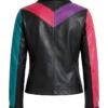 Womens Color block Biker Leather Jacket