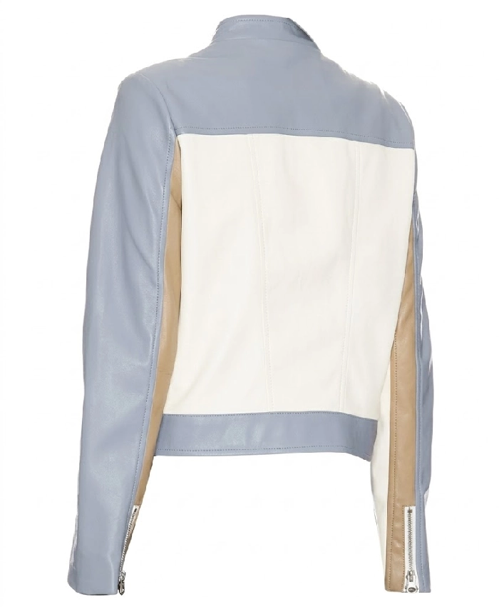 Womens Colorblock Biker Jacket