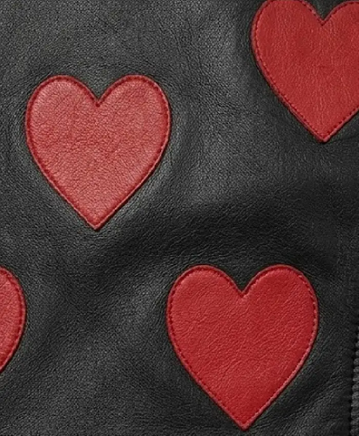Womens Hearts Motorcycle Leather Jacket