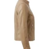 Womens Lightweight Biker Leather Jacket with Zipper