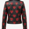 Womens Red Hearts Leather Jacket