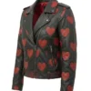 Womens Red Motorcycle Leather Jacket