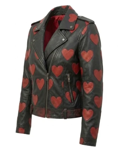 Womens Red Motorcycle Leather Jacket