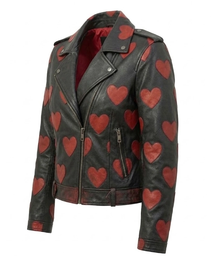 Womens Red Motorcycle Leather Jacket