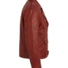 Womens Red Oversized Leather Jacket