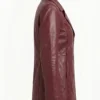 Womens Regular Fit Maroon Double Breasted Peacoat